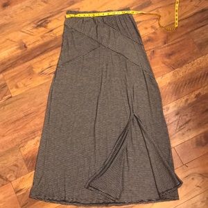Black and grey stripped maxi skirt